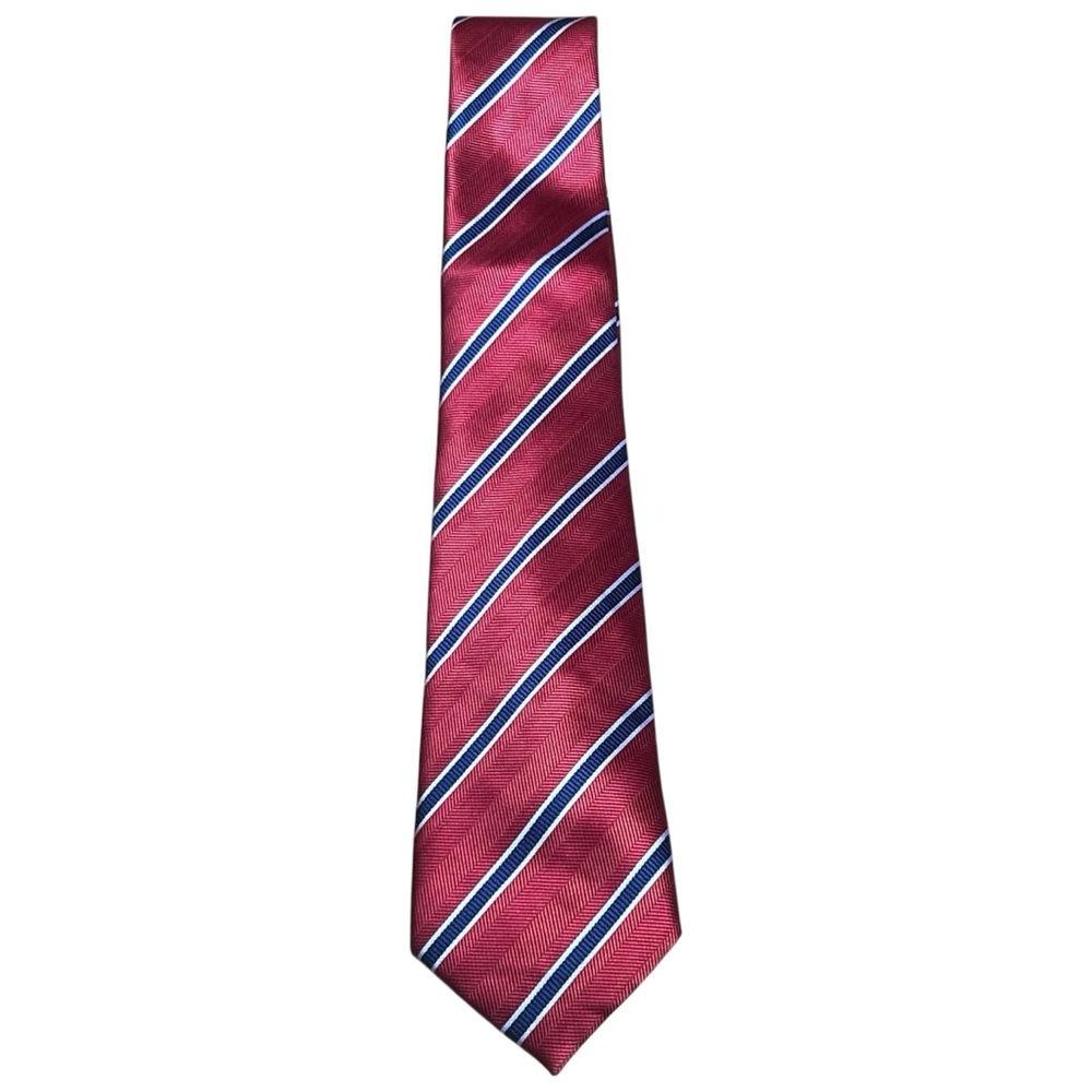 Burgundy‎ Necktie Red Blue Striped Herringbone Pattern Business